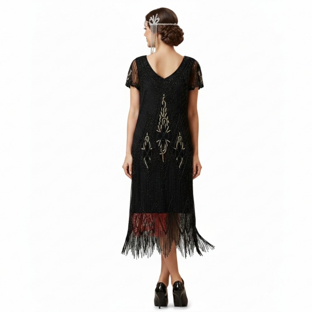 GasbyLady London Women's Beaded 1920's Inspired Flappers Dress - Picture 2 of 3